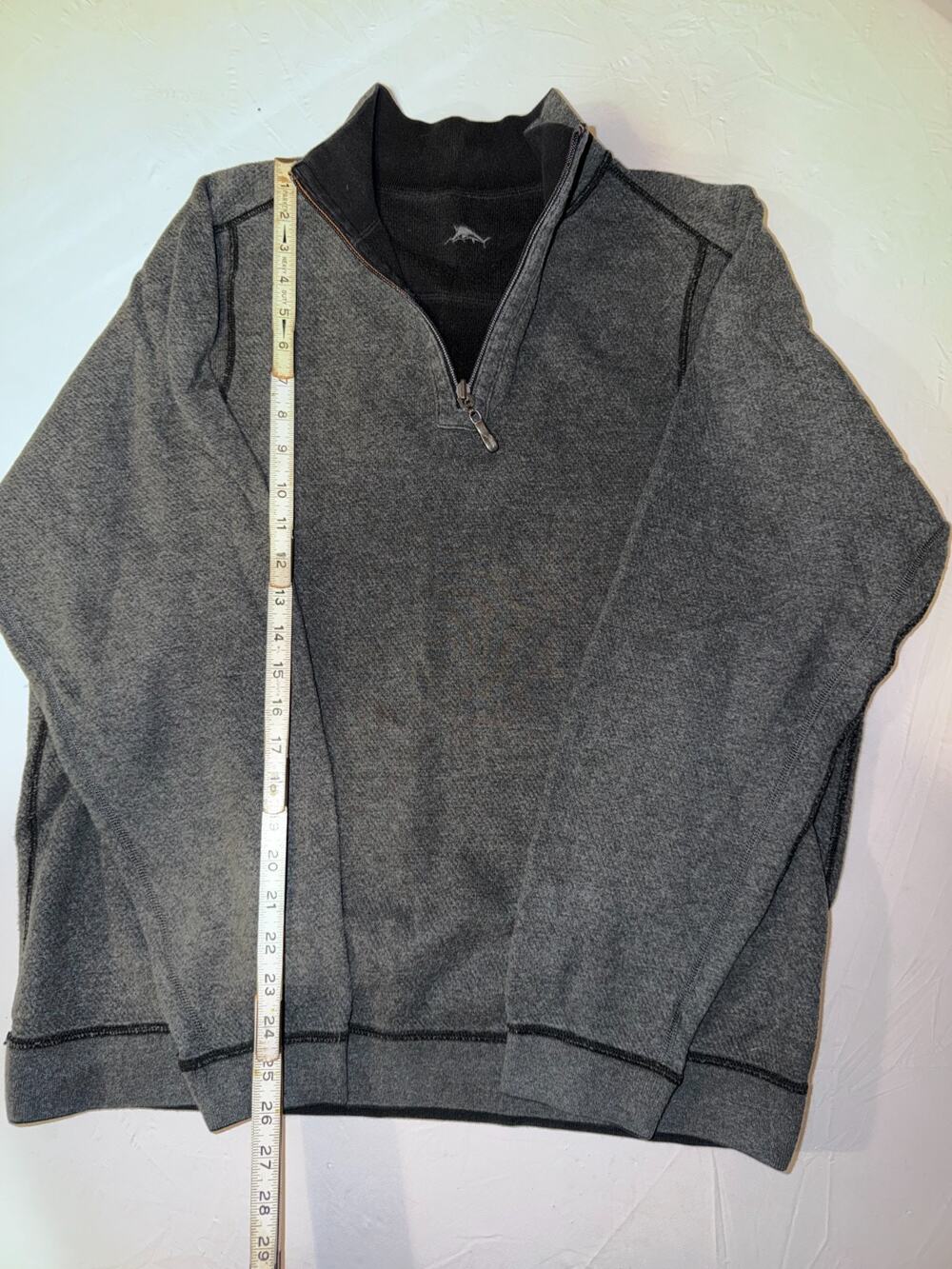 TOMMY BAHAMA 1/4 Zip Sweater, Pullover, Men's US Size Extra Large, Gray
